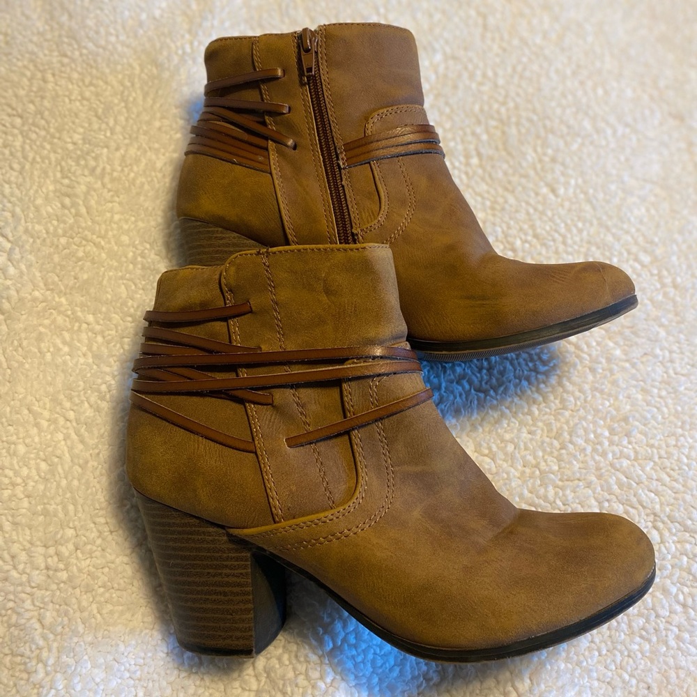 Big Buddha Tan Heeled Booties